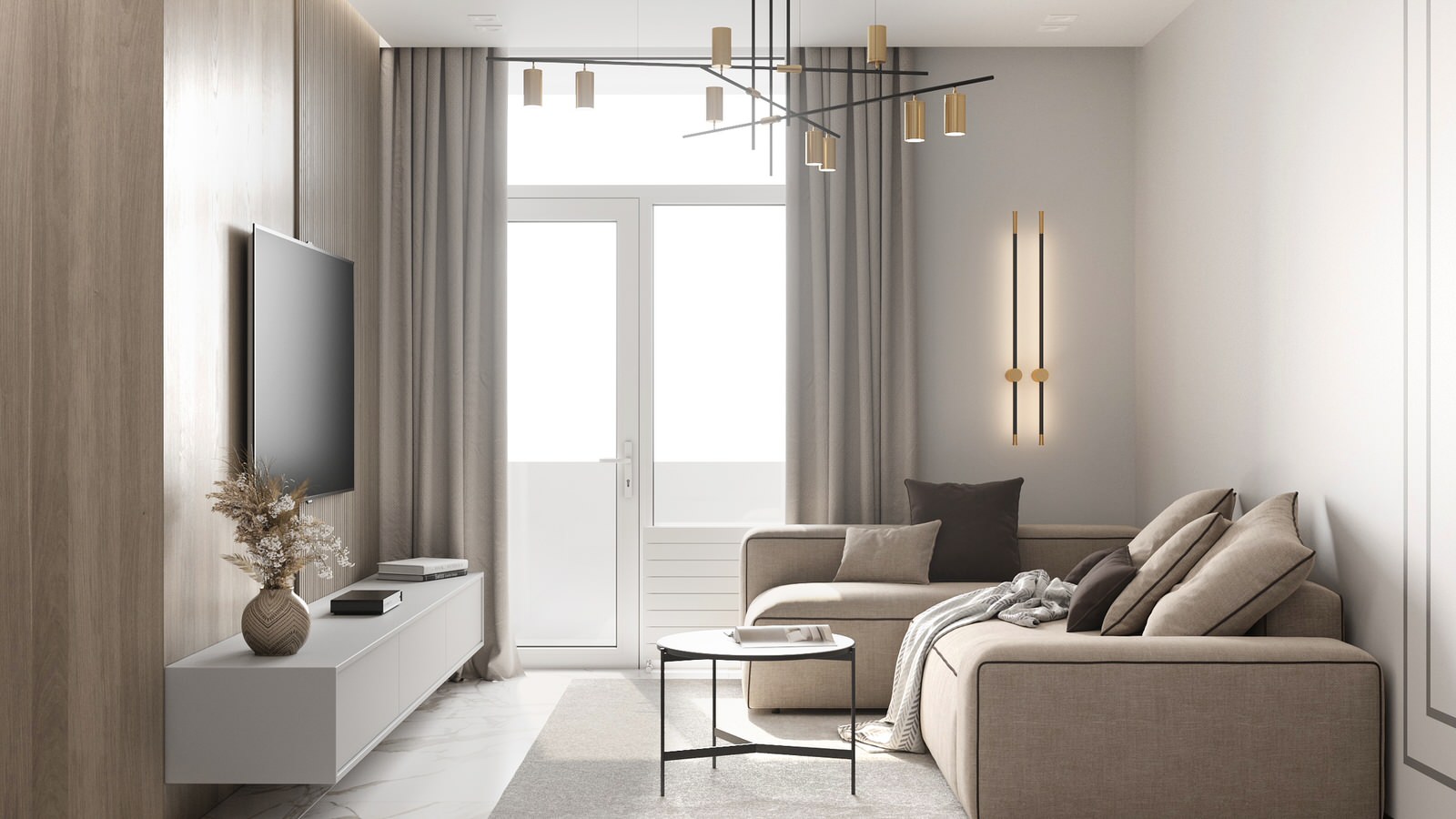 3-комнатная квартира в светлых оттенках