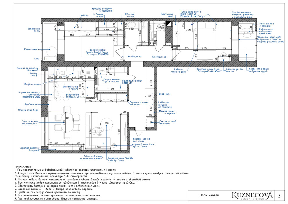 Дизайн проект квартиры 84 кв.м.