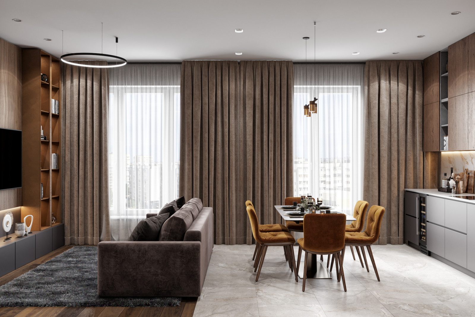 Квартира 108 кв.м. в современном стиле в ЖК CITY Park.