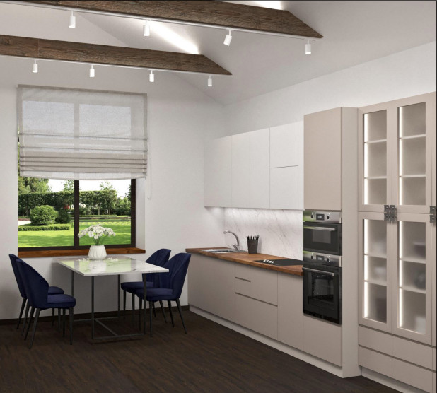 Обложка проекта: Гостиная-столовая в загородном доме