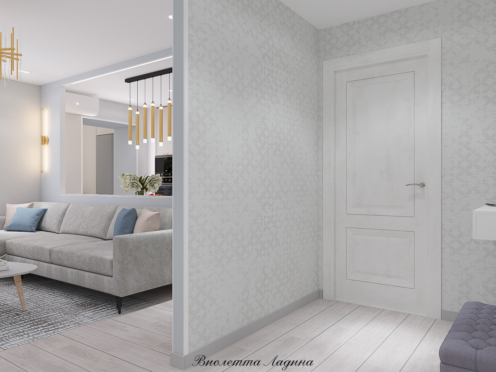 Квартира  в светлых тонах.. Двушка.