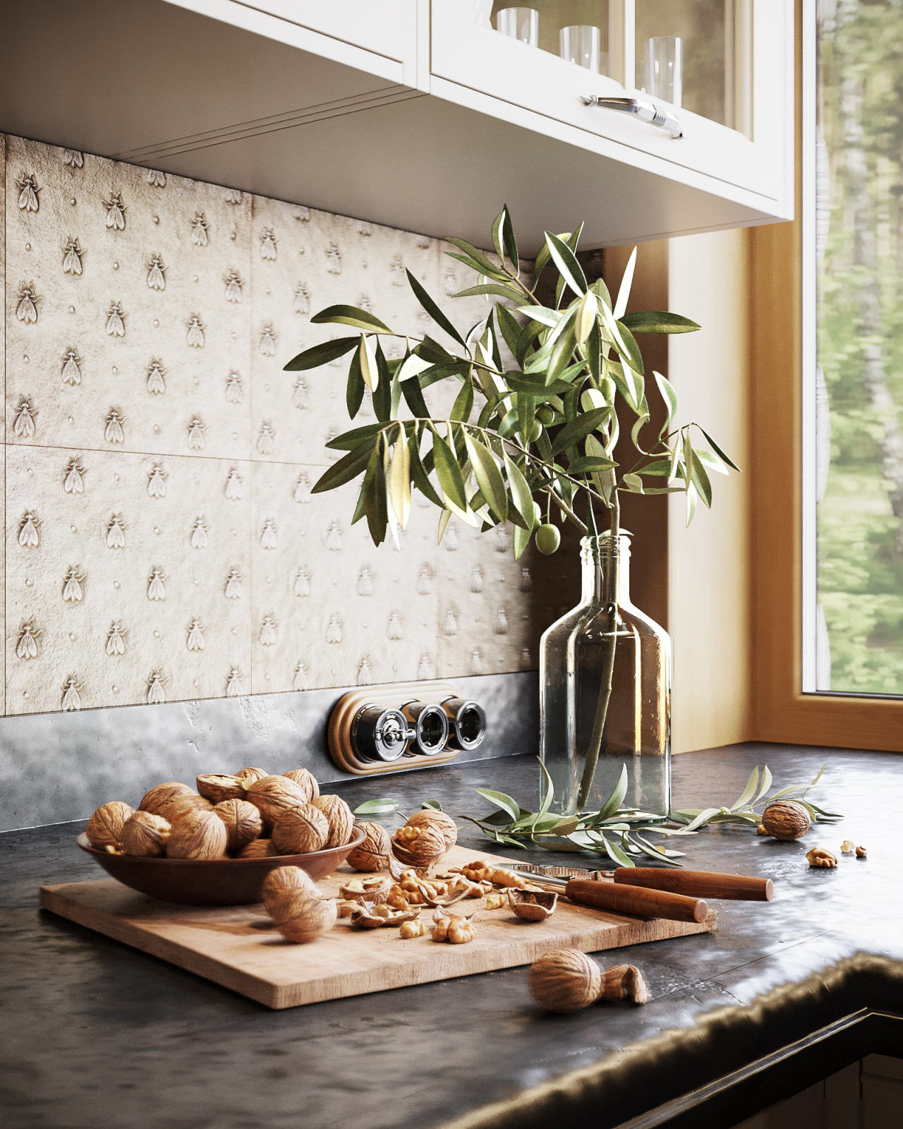 Дом из кело. Кухня и гостиная, второй свет