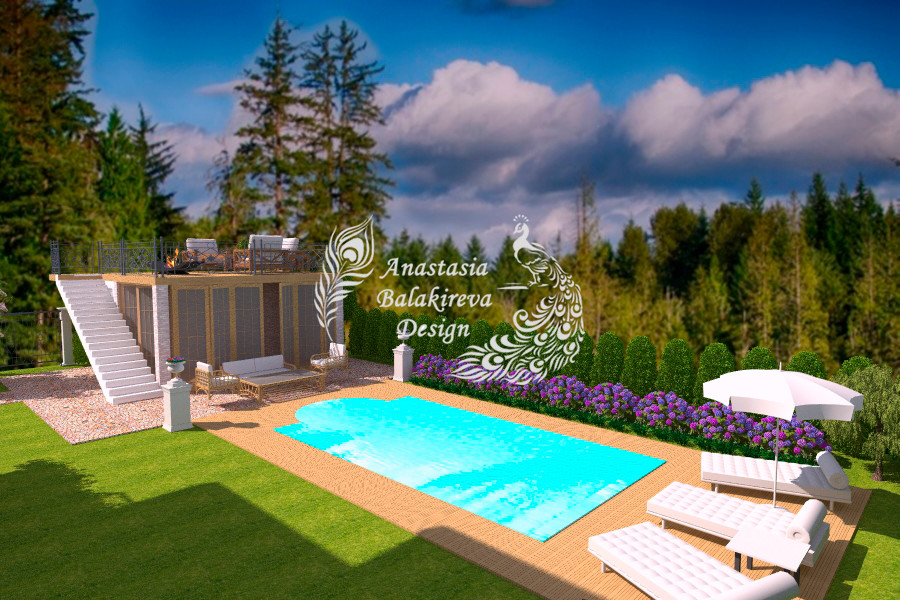 Ландшафтный дизайн загородного дома на Новорижском шоссе