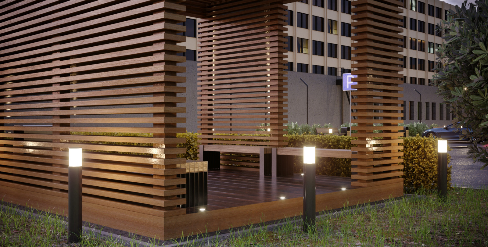 Благоустройство территории БЦ «Аэрогеодезия»