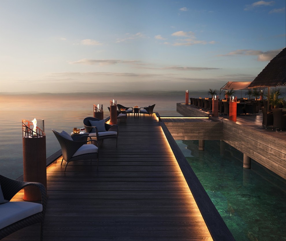 Биокамин Dubai на терассе