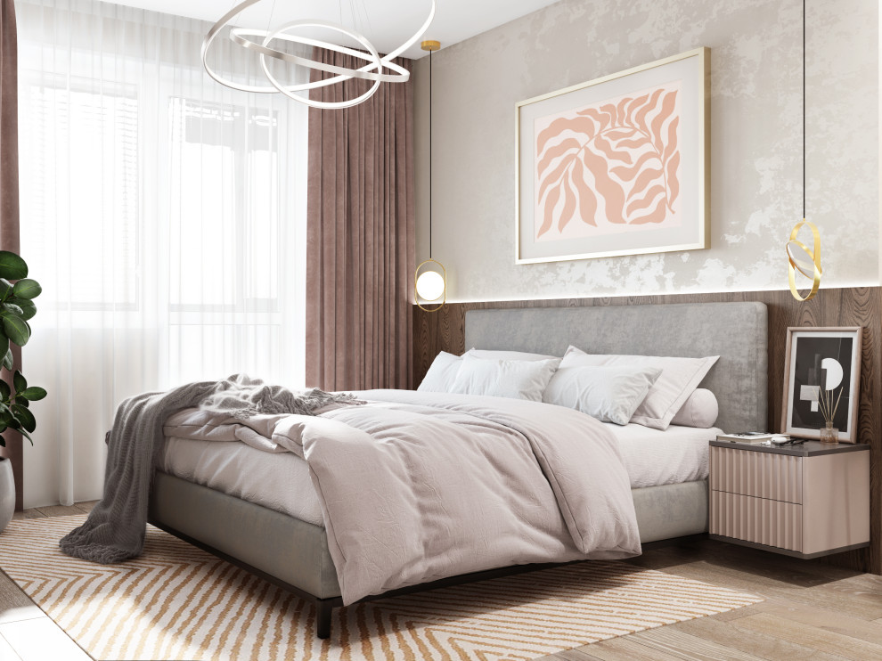 Спальня в элегантной квартире на улице Мельникайте (г.Тюмень)