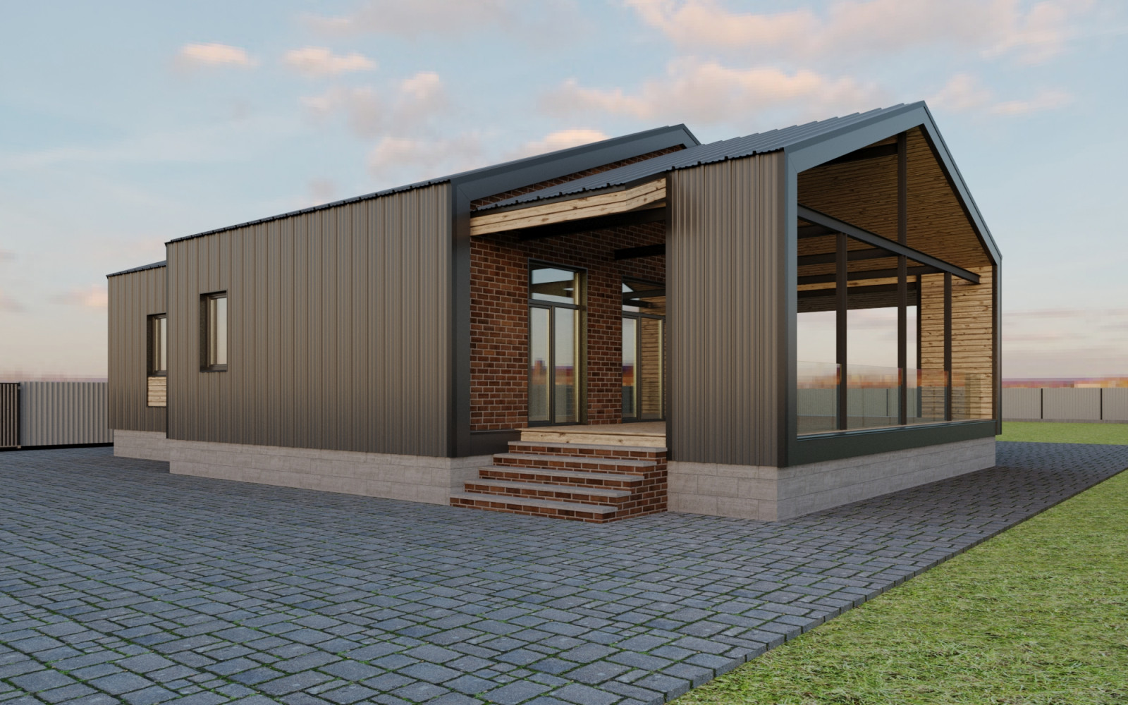 Эскизный проект одноэтажного коттеджа