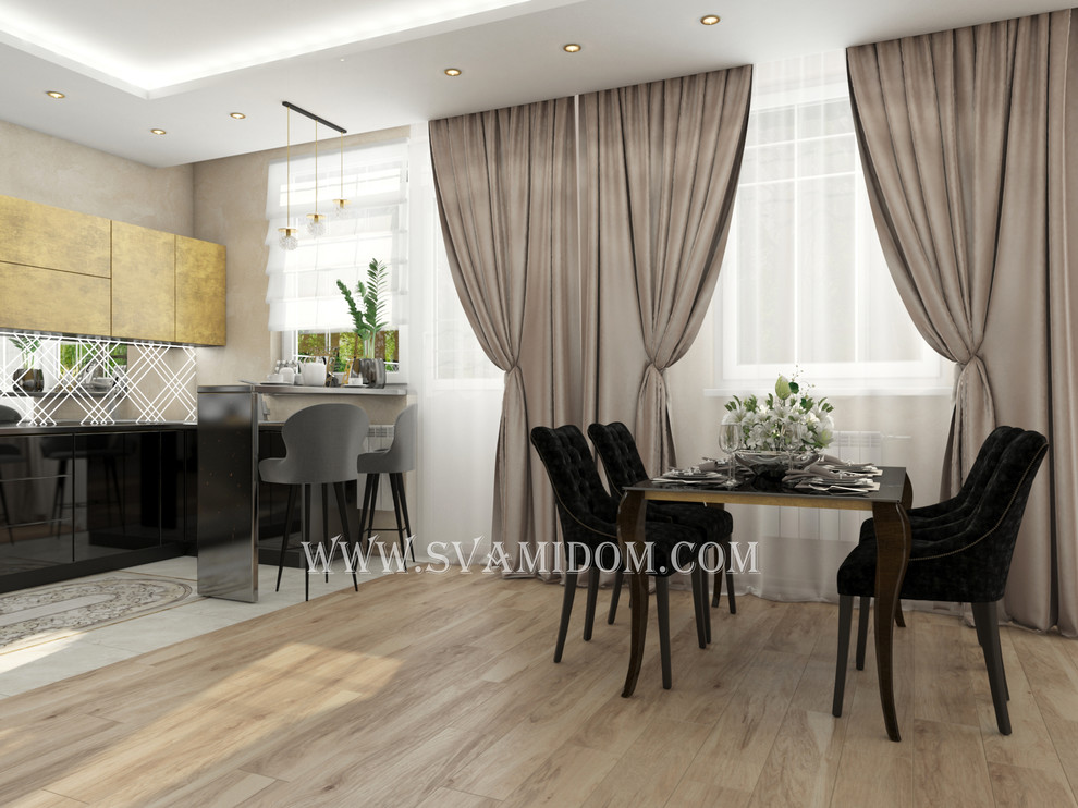 Кухня-столовая-гостиная-прихожая