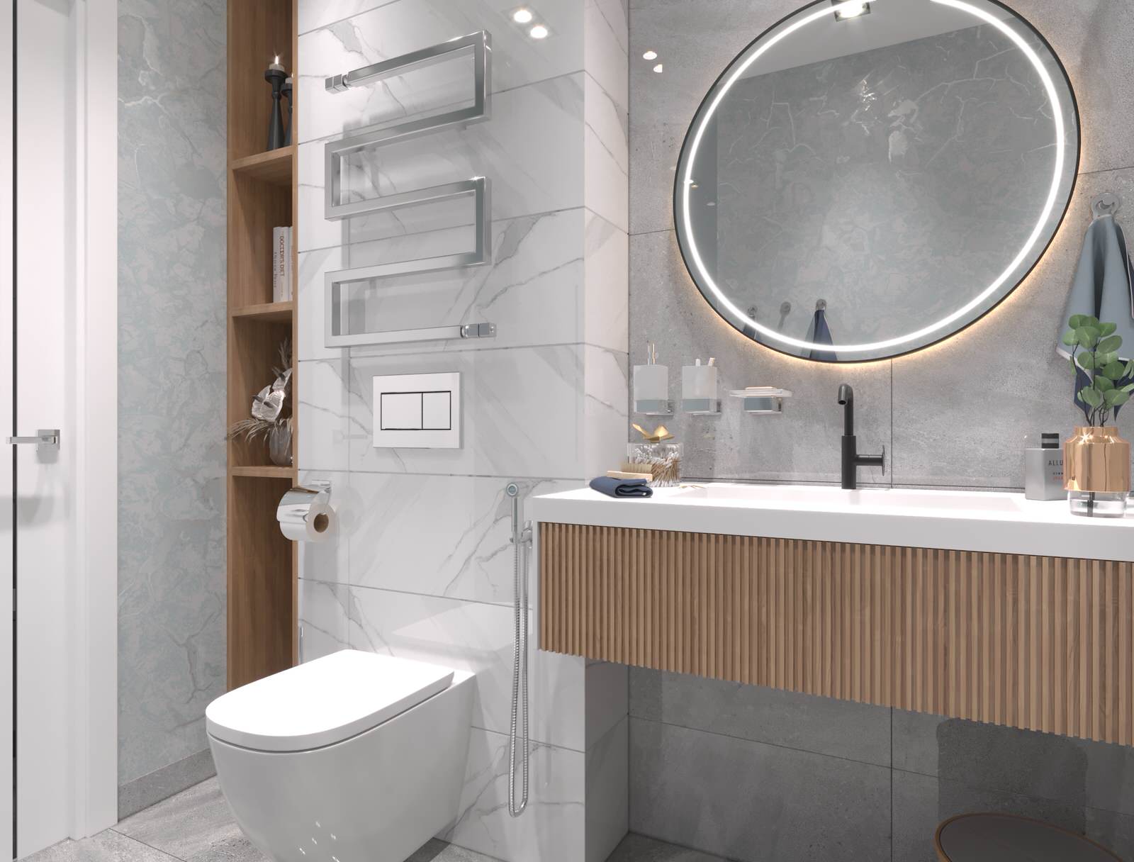 Дизайн-проект интерьера двухкомнатной квартиры в стиле Контемпорари.