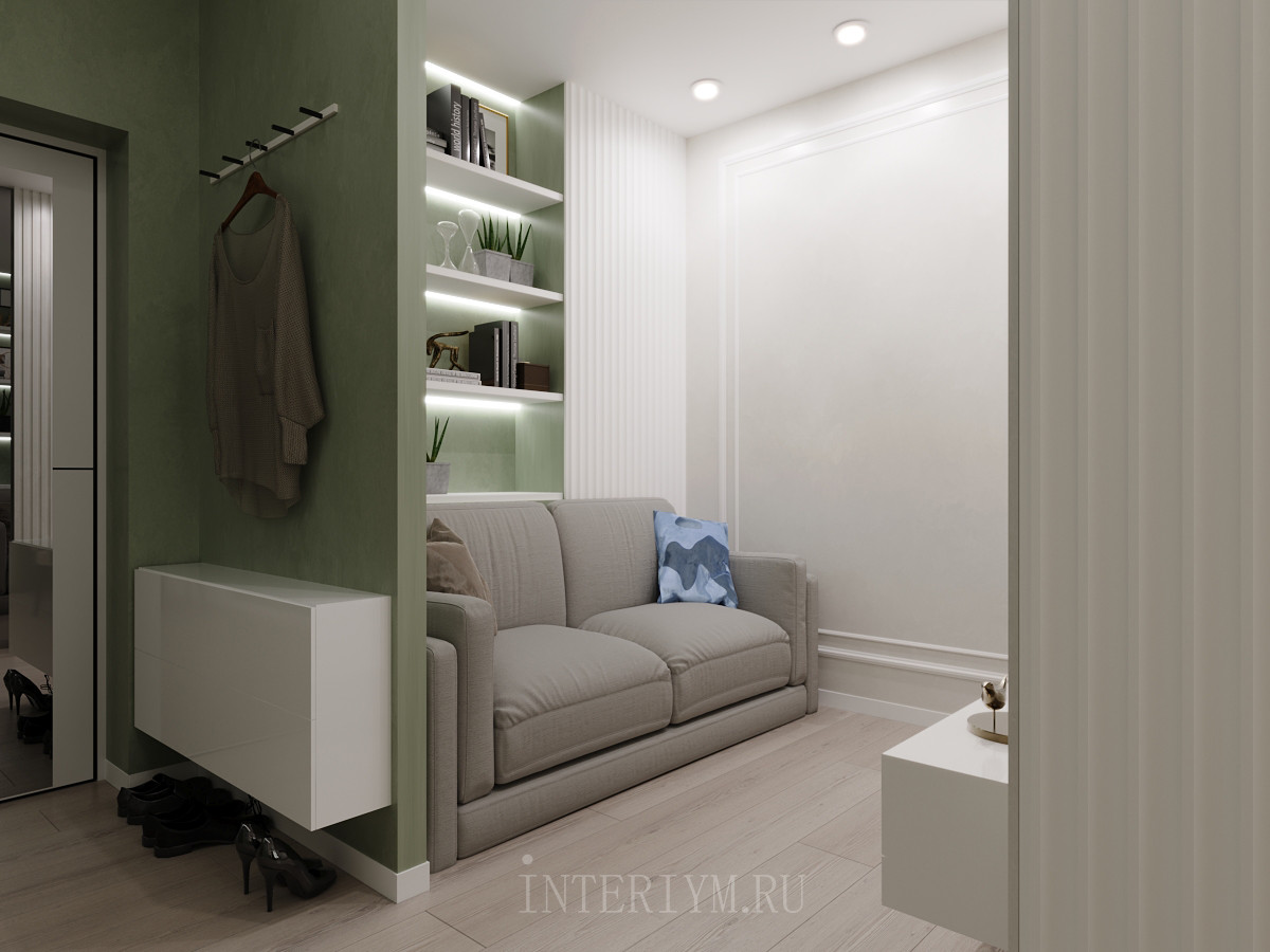 Дизайн кухни-гостиной-коридора в 2х-комнатной квартире