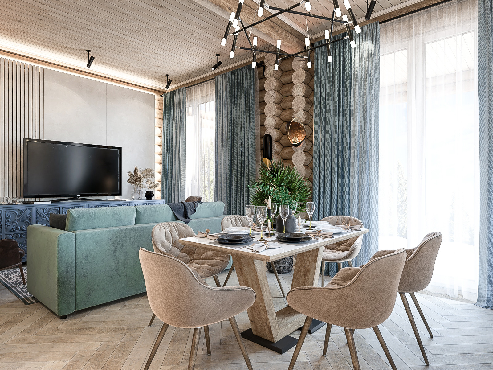 Деревянный дом. Круглый оцилиндрованный брус