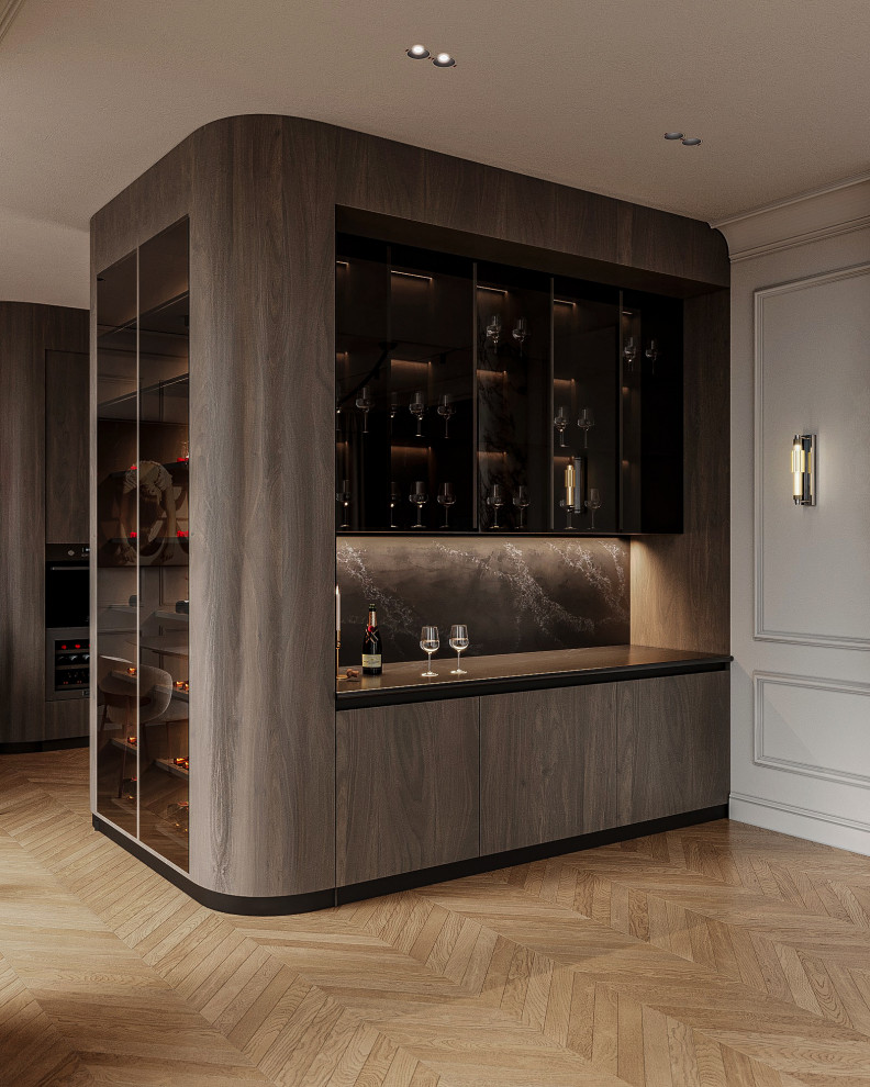 Кухня столовая с радиусными элементами