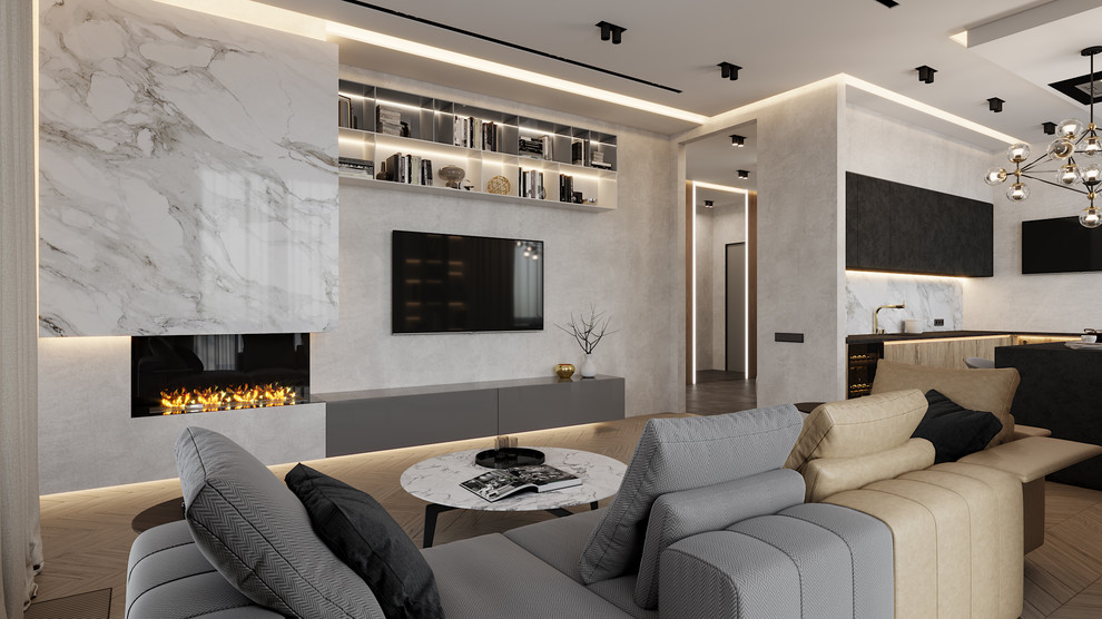 Роскошь в трехкомнатной квартире в ЖК  "Смольный Парк"