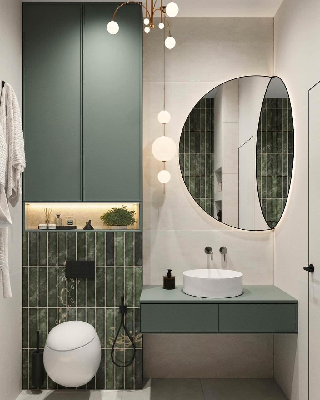 Дизайн ванной комнаты в современном стиле. Город Новосибирск