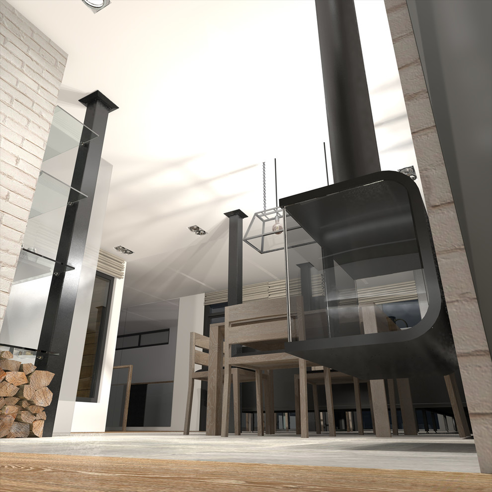 Дом из четырех 40-ft HC морских контейнеров. Интерьер