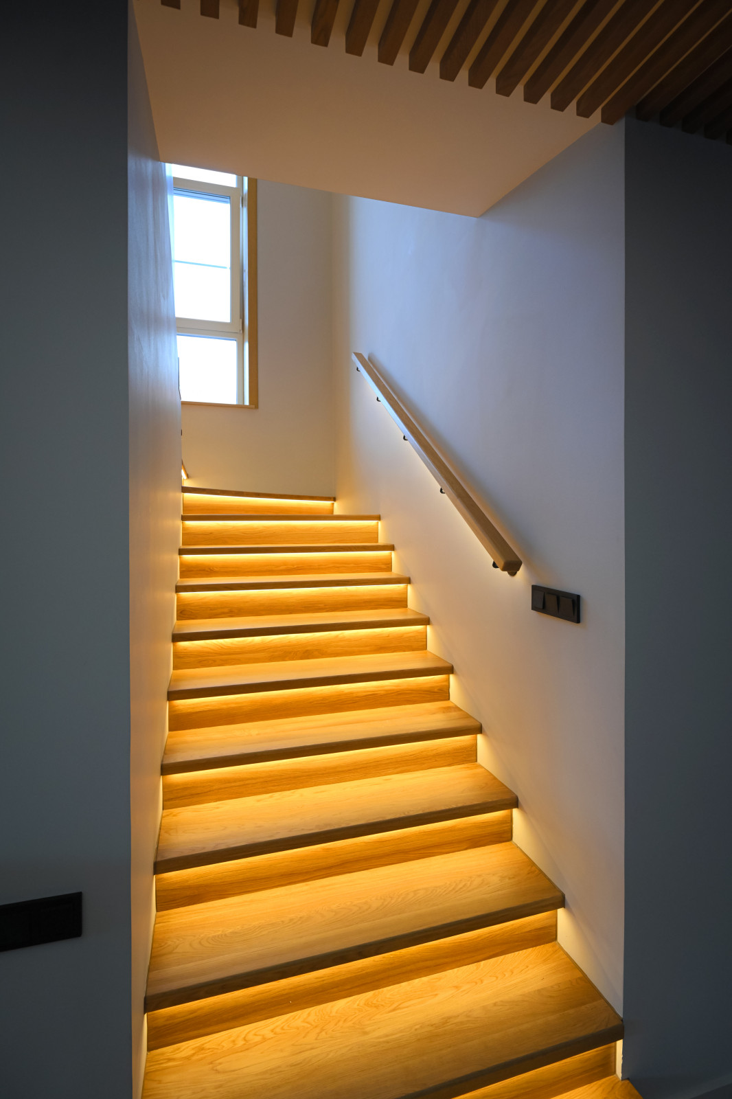 Коттедж в Чукреевке с природными фресками и рейками с подсветкой