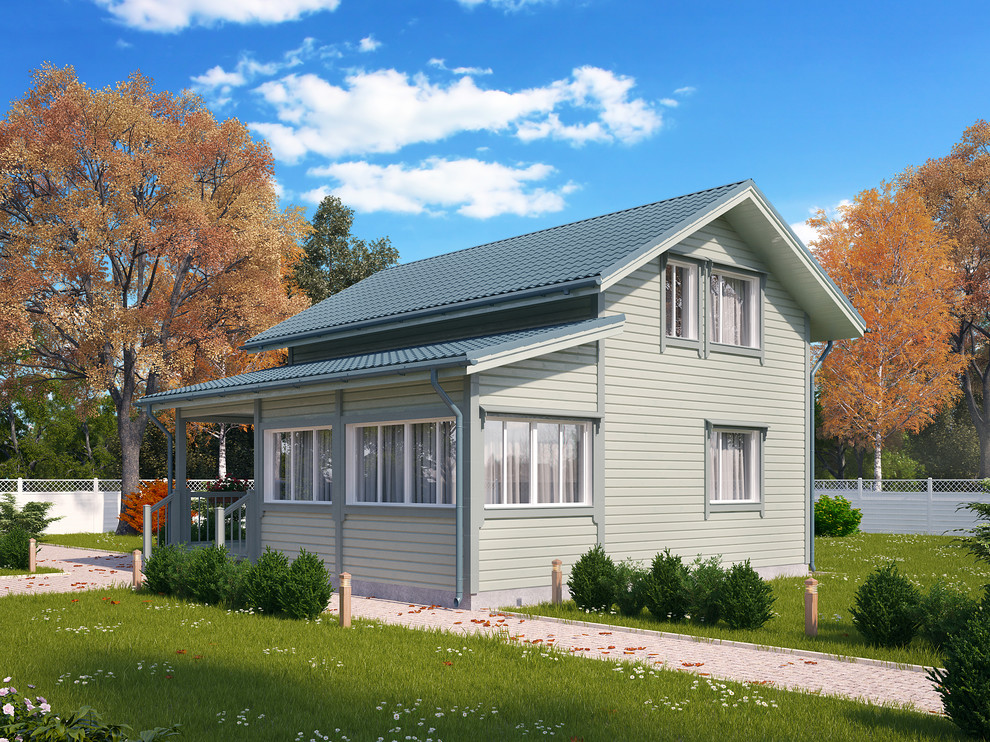 Дом из клеёного бруса для постоянного проживания "Оптима 2 с верандой"