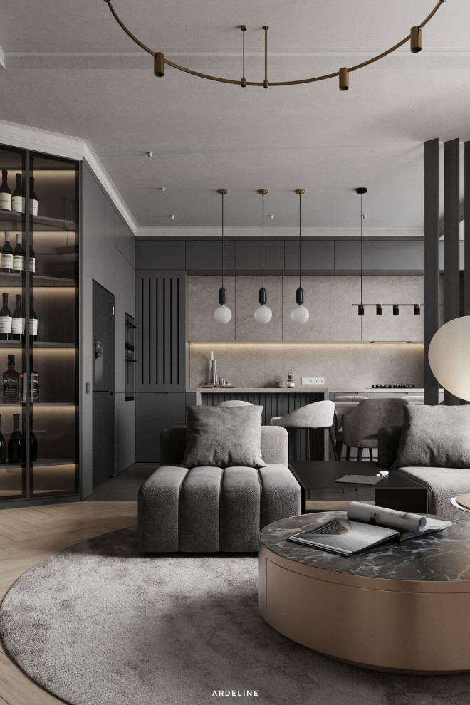 Дизайн квартиры в минималистичных серых тонах