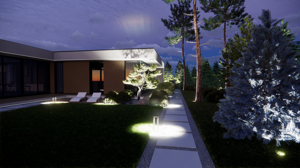 Дорожка из крупоформатных плит