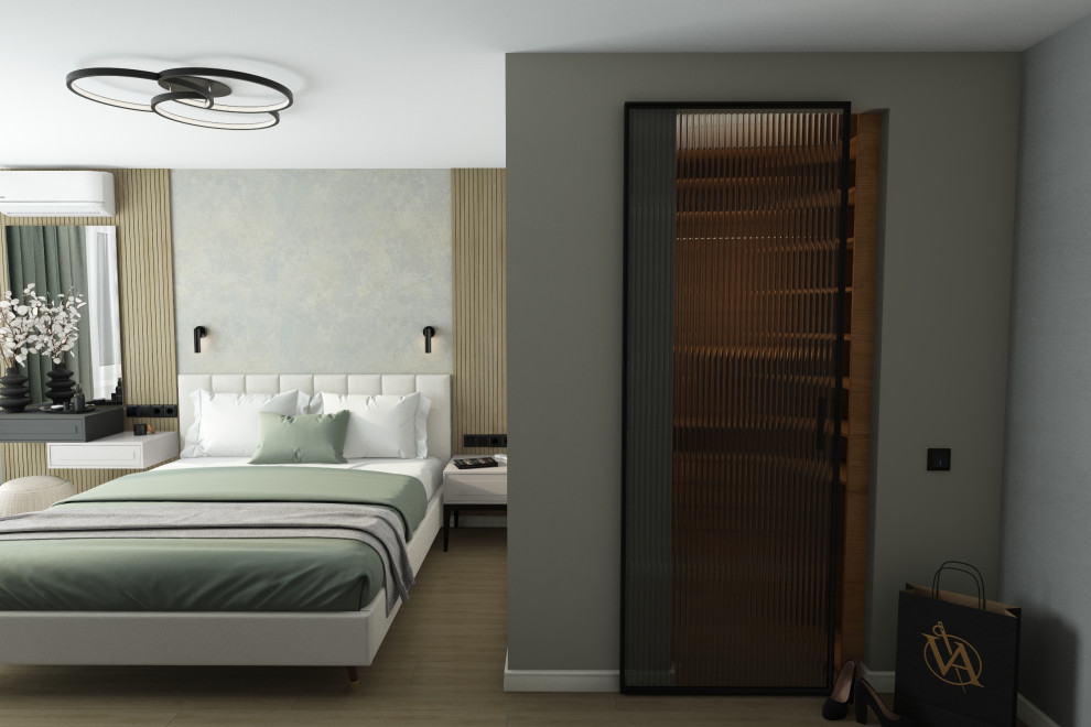 Спальня из проекта 3-х комнатной квартиры для молодой семьи.