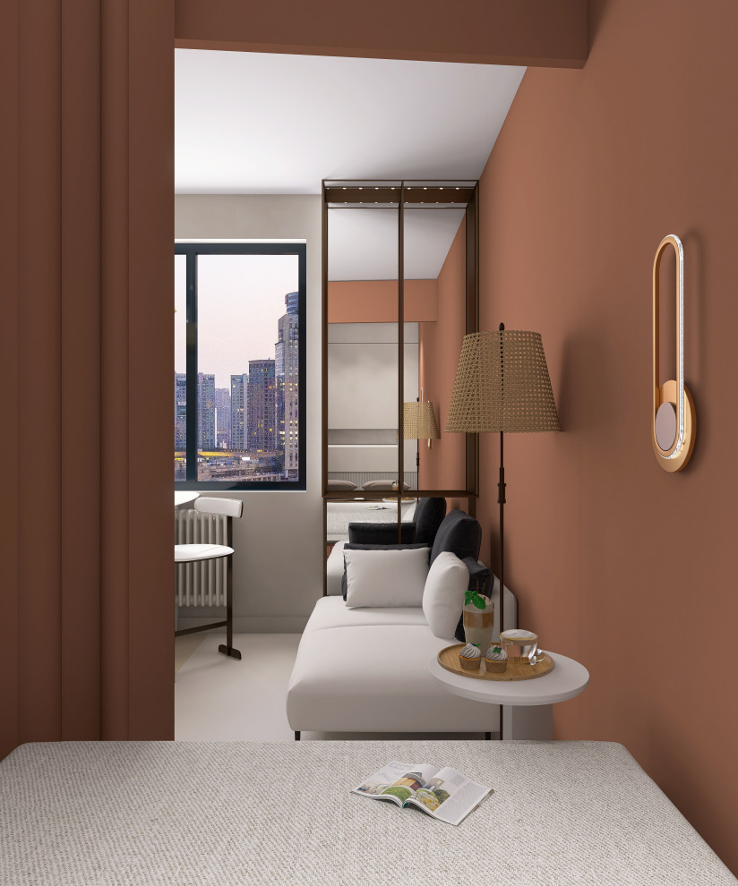 Студия 25 метров с спальней гостиной и кухней