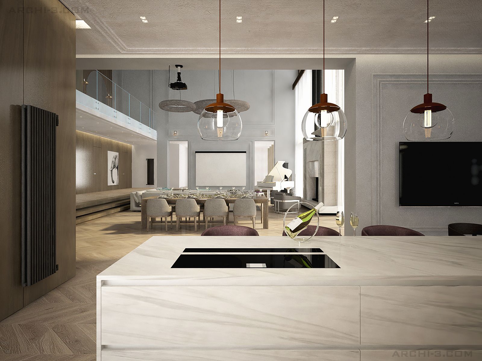 Интерьеры резиденции в Подмосковье