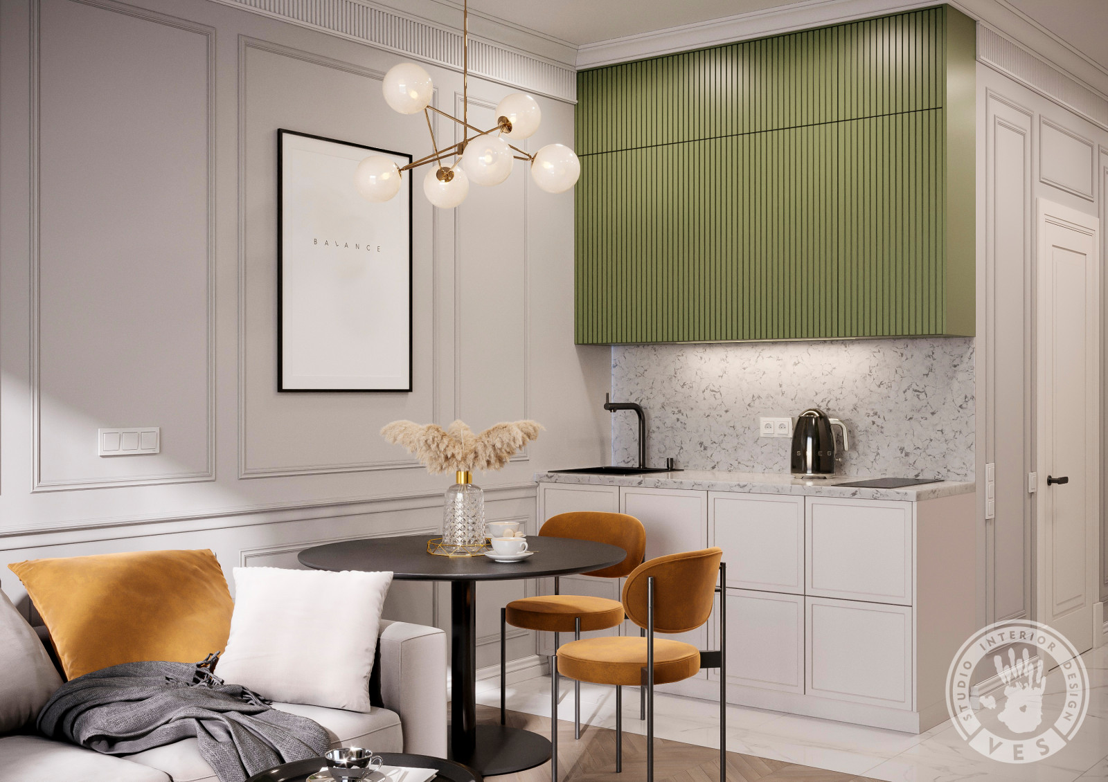 Новый дизайн проект в стиле современная классика Г. Краснодар ЖК "Новый город" К