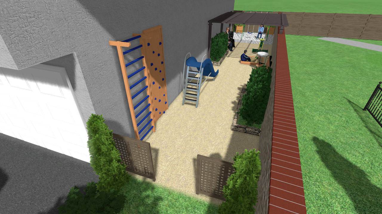 Входная группа многоквартирного дома с детской площадкой