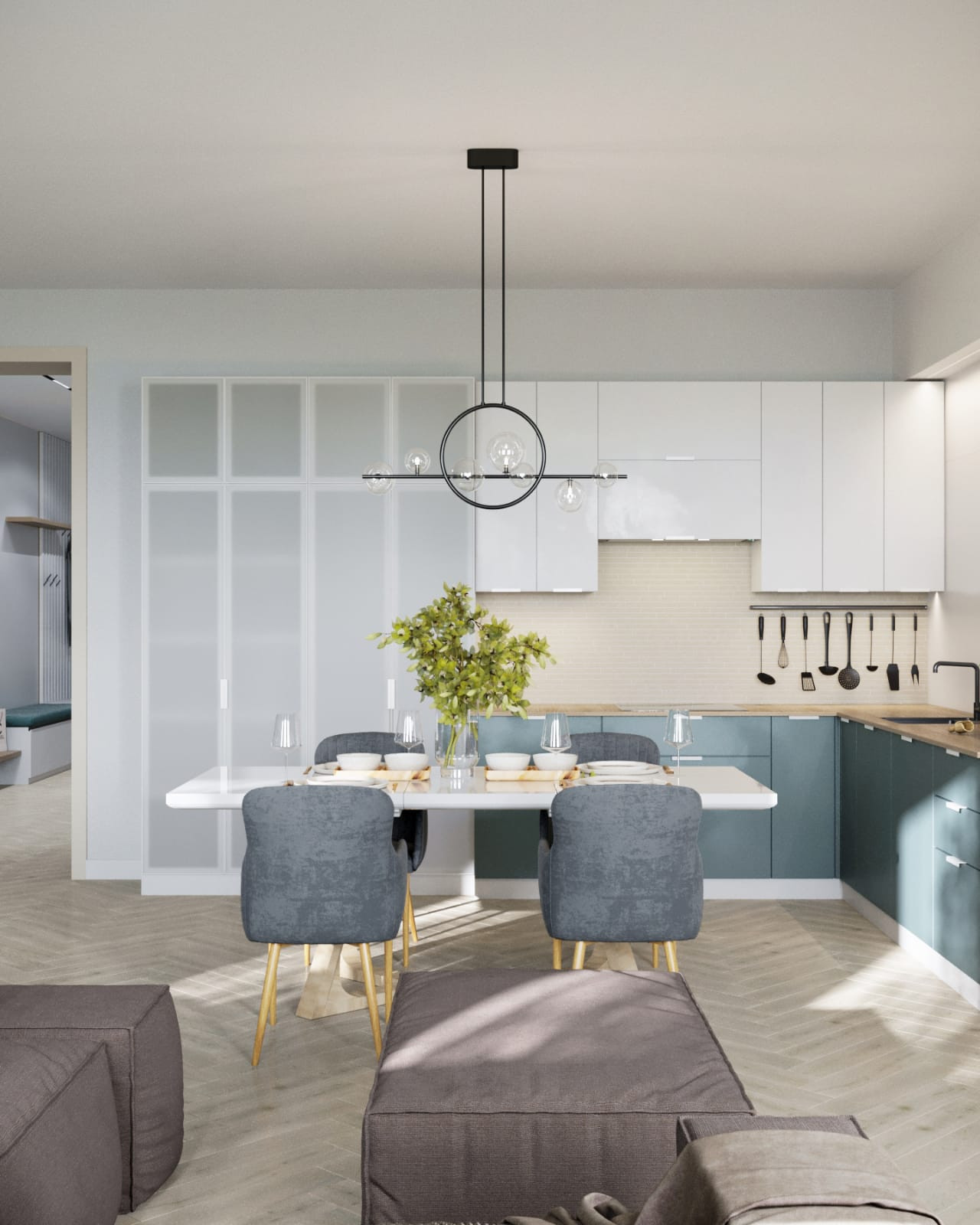 Дизайн кухни-гостиной