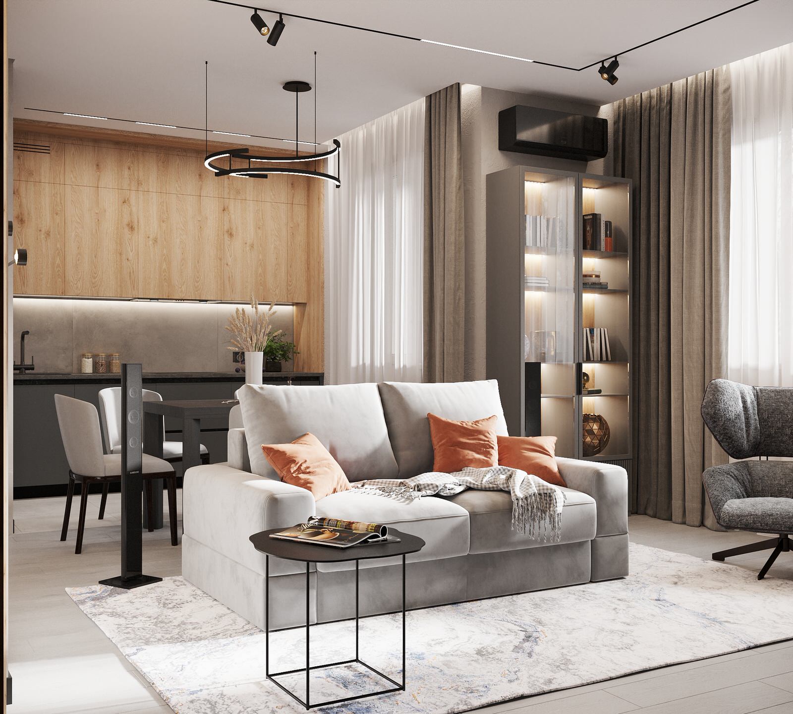 Современная квартира для молодой пары в Москве