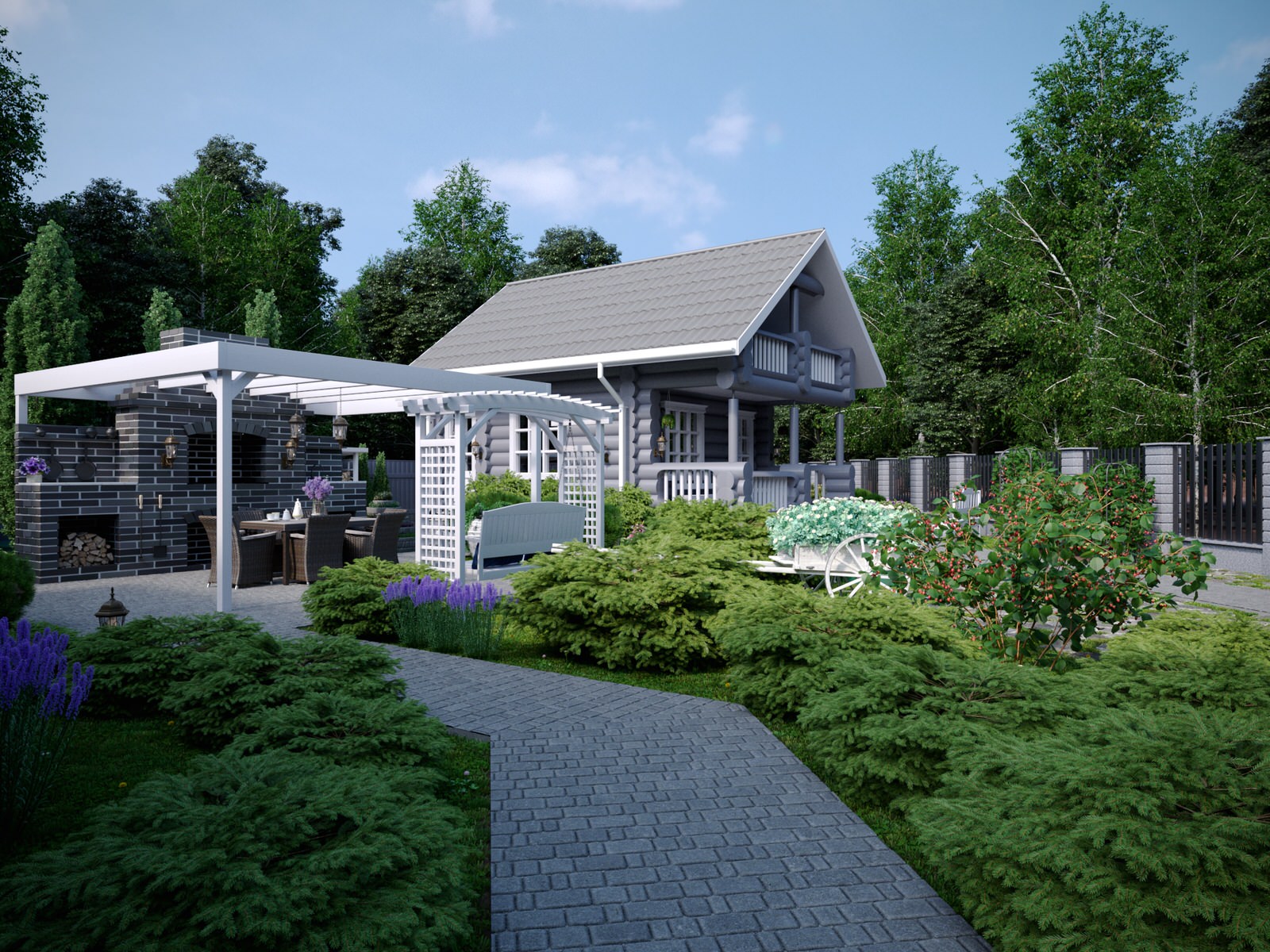 Ландшафтный дизайн в миксе стилей Прованс и Французской классики