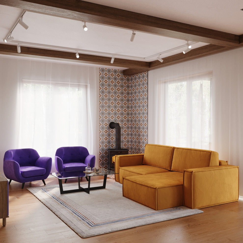 Дизайн 2х этажного дома в стиле эклектика