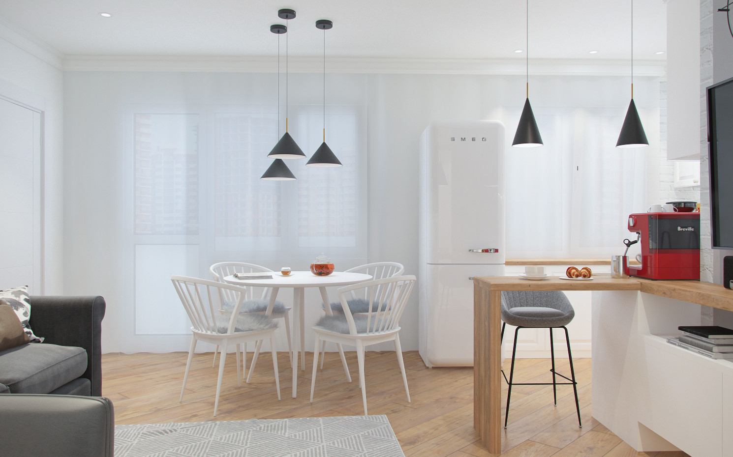 Минималистичная, уютная квартира