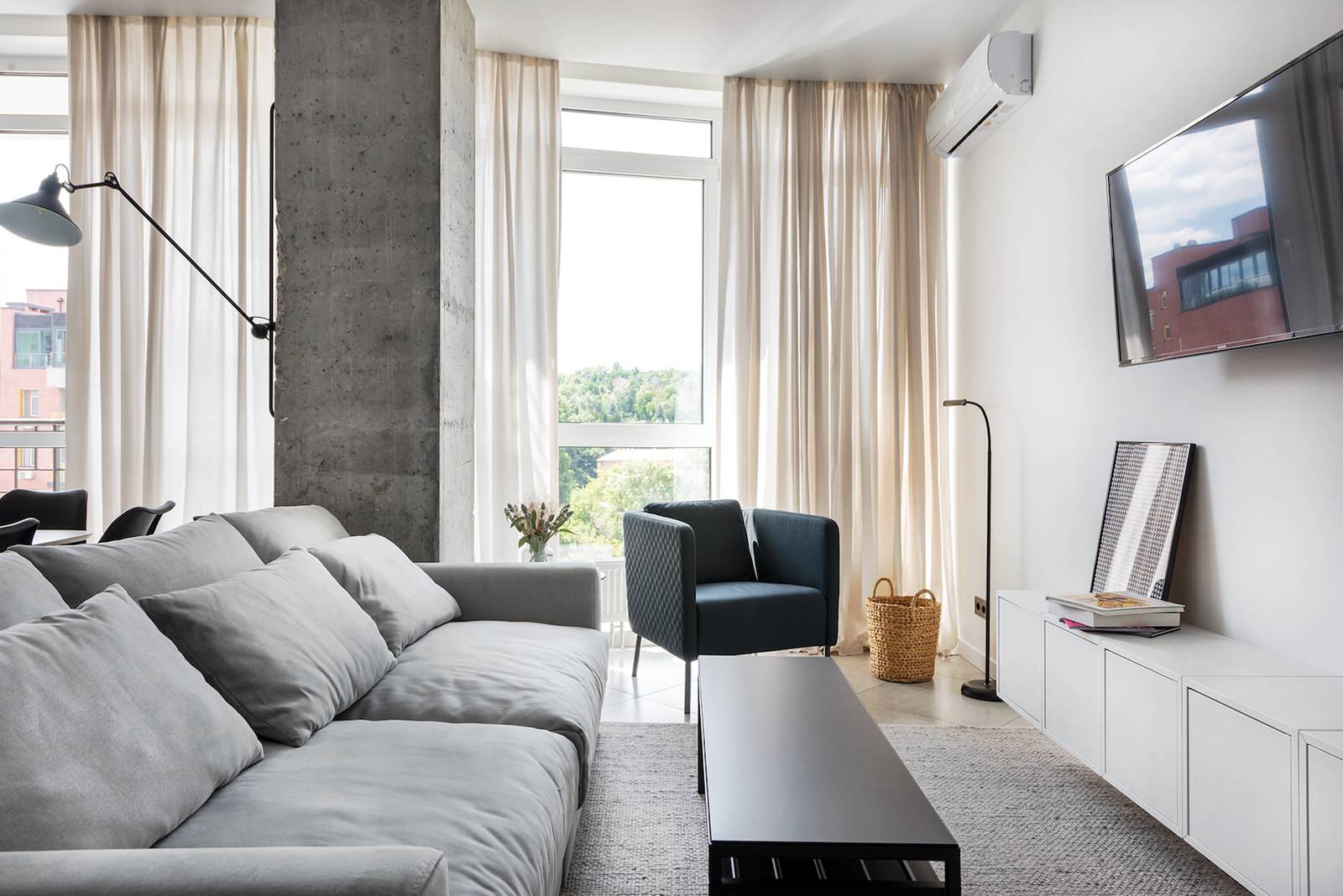 Квартира 66 м2 под сдачу в клубном доме с панорамным остеклением