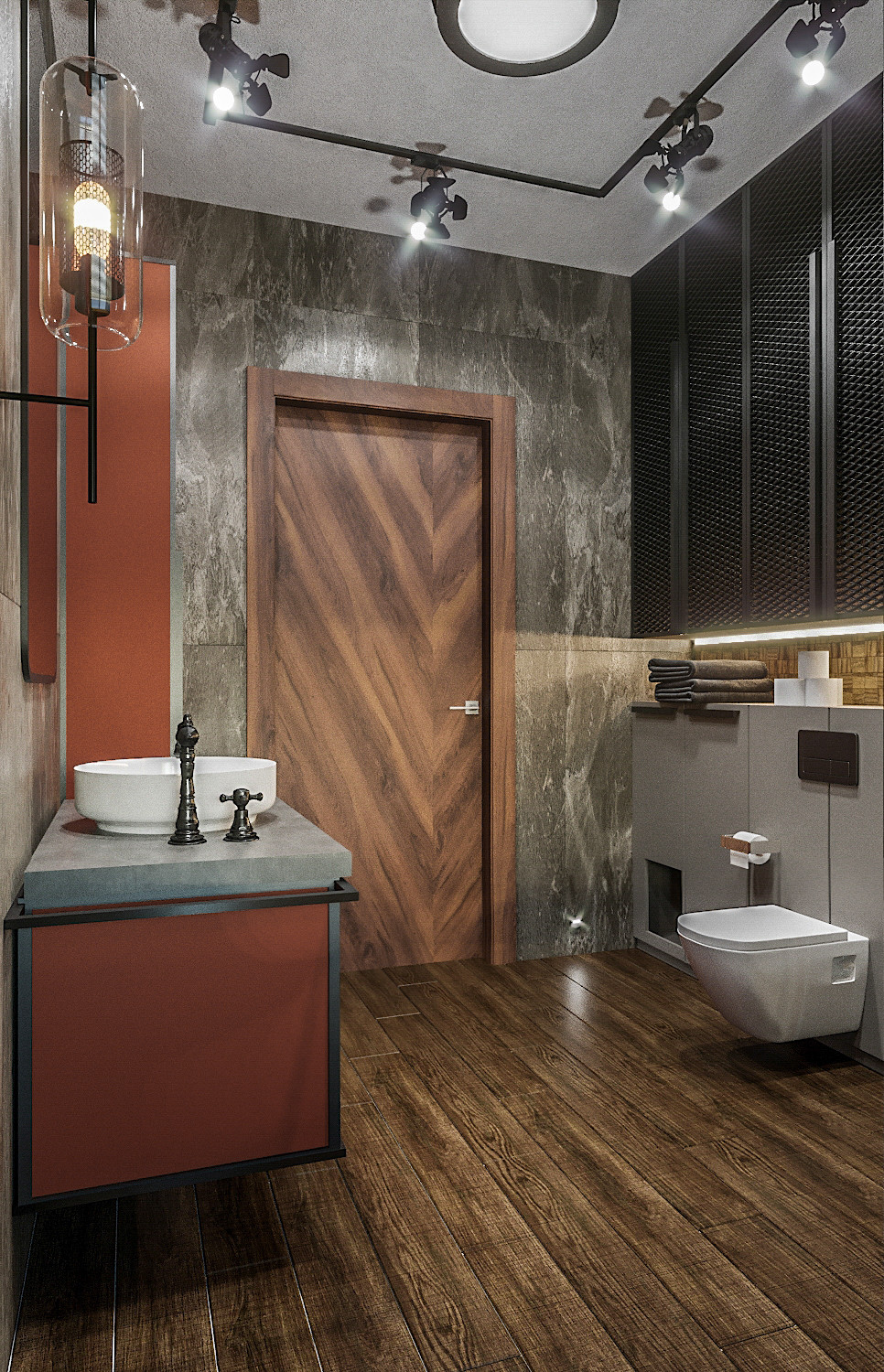 Обложка проекта: Дом в стиле яркое шале. Ванная