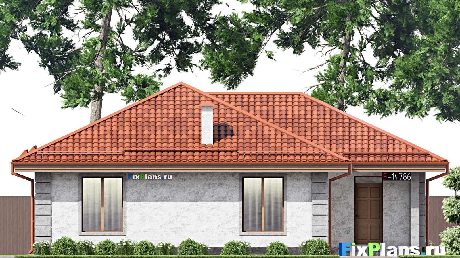 Проект одноэтажного дома 14х12м S116м2 F-14786