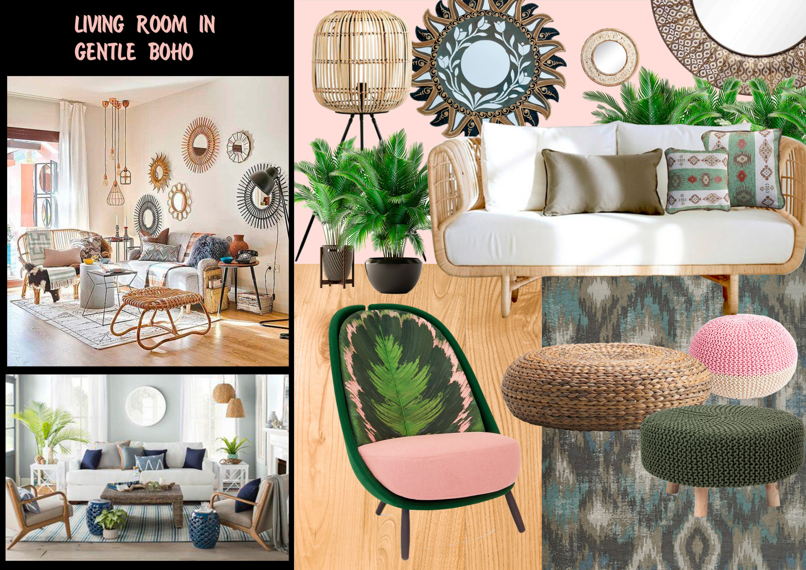 Интерьер в бохо стиле в нежных тонах