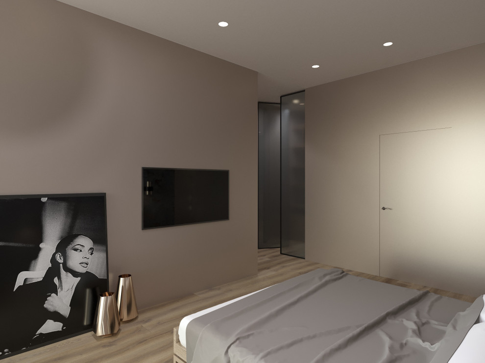 Обложка проекта: Двухкомнатная квартира в современном стиле с преобладанием древесных акцентов