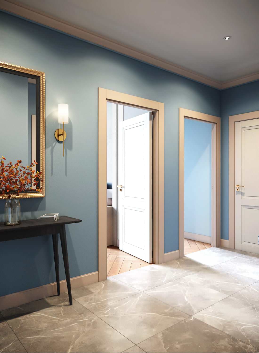 Квартира в голубых оттенках