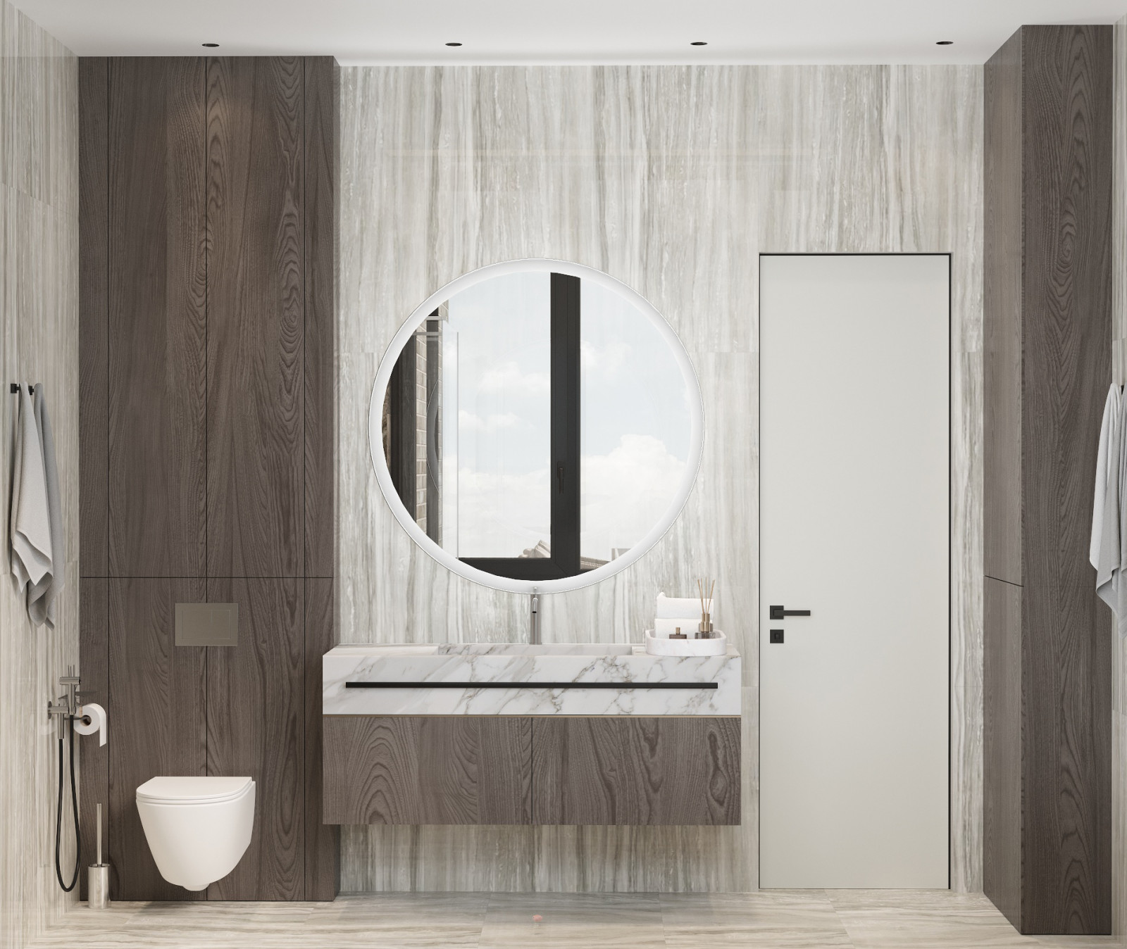 Интерьер видовой квартиры с террасой