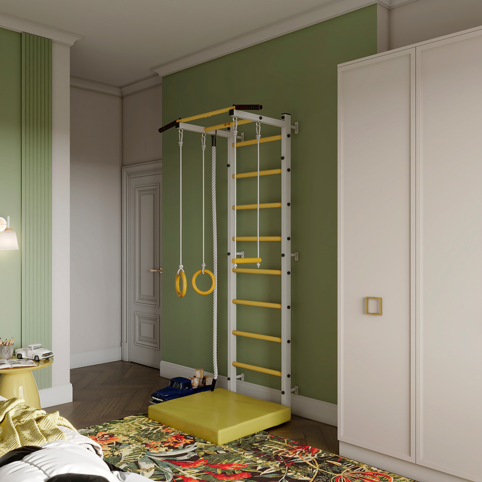 Утонченный проект с использованием разных стилей для семьи с двумя детьми