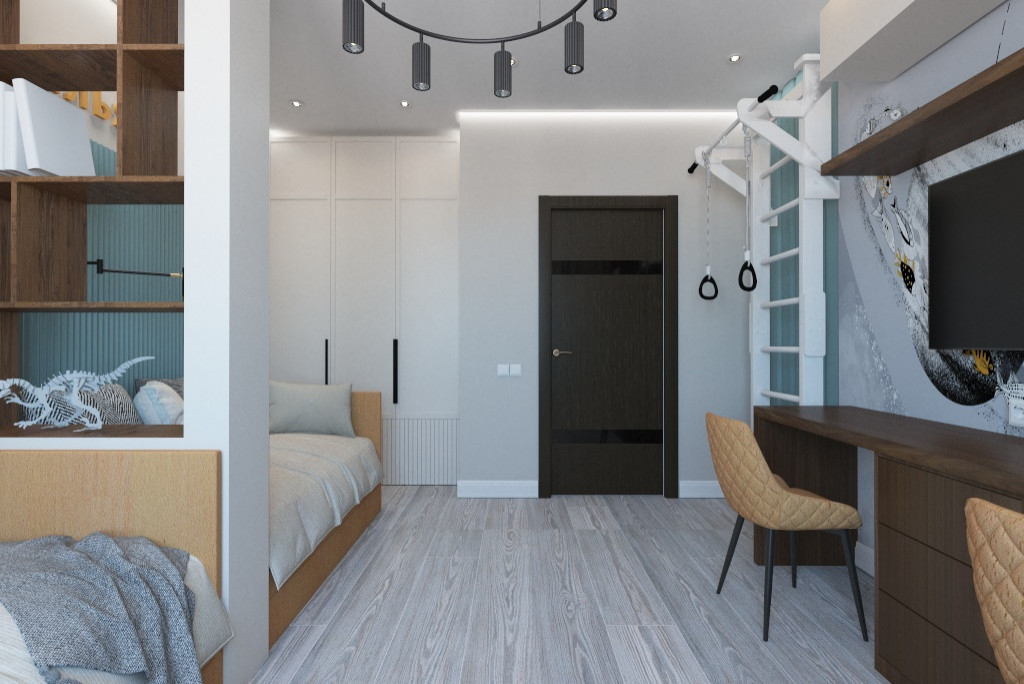 Ракурсы гостиной и детской.