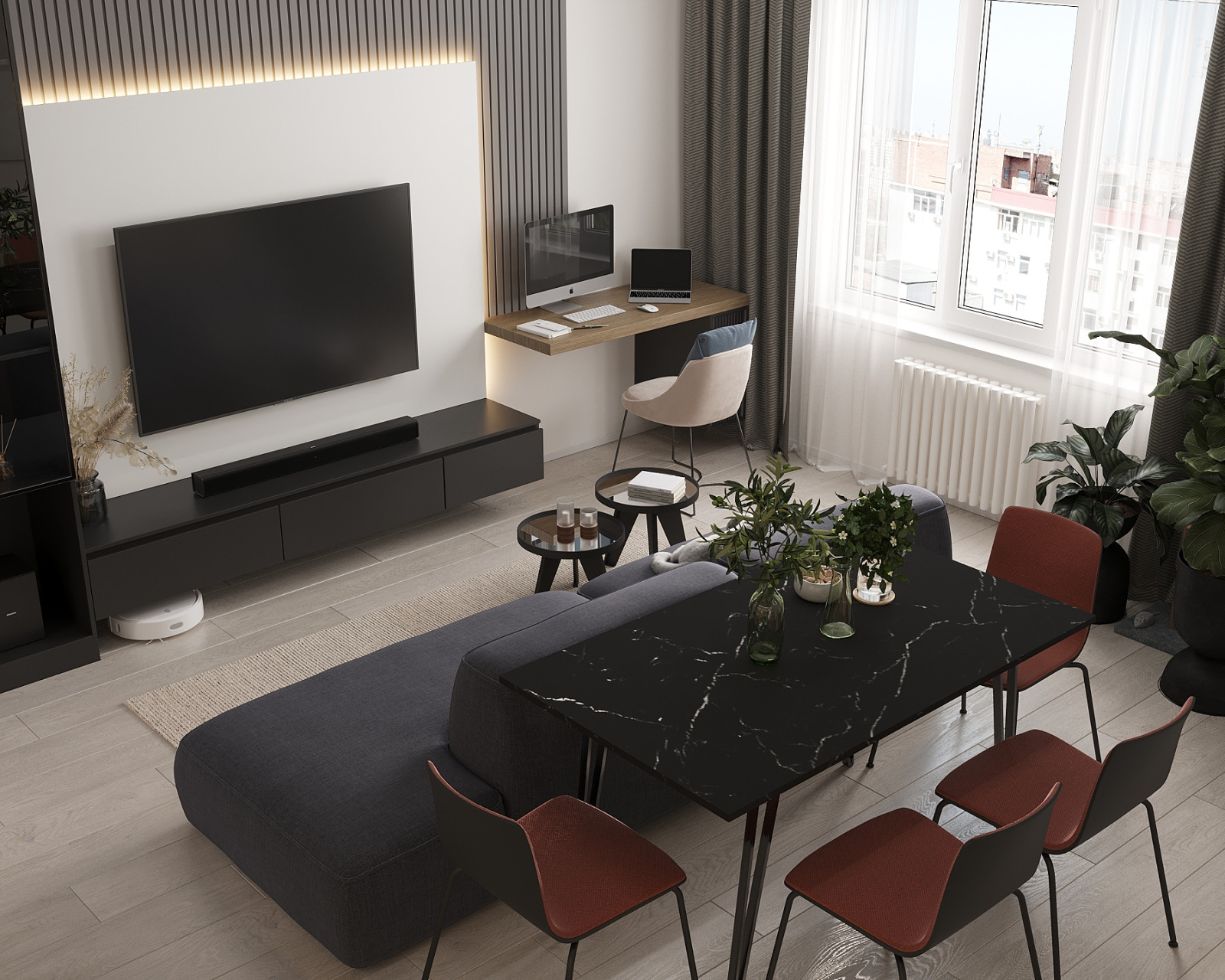 Современный интерьер в ЖК «Znak», Ижевск, 73 кв. м2