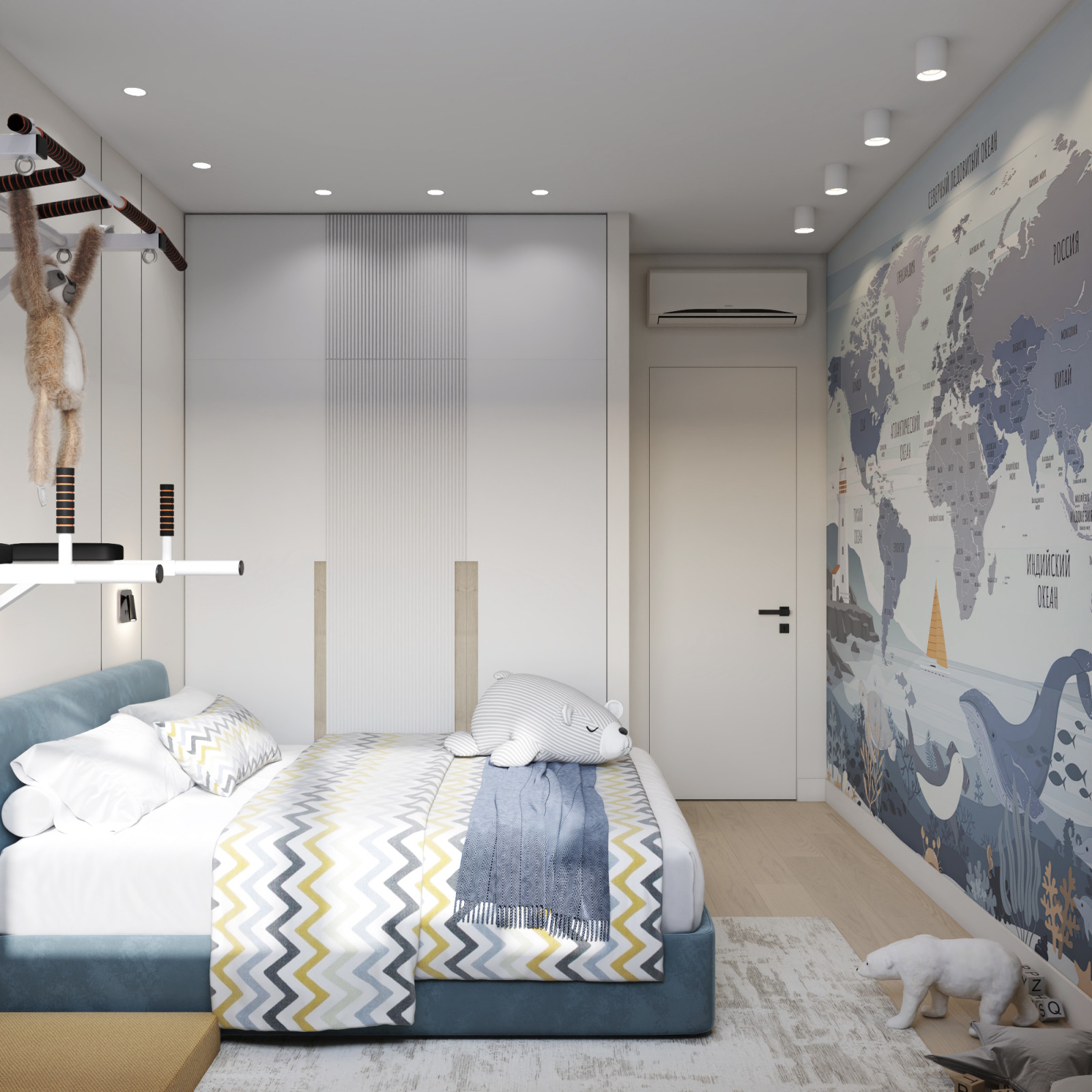 Дизайн проект Московской квартиры для семьи с сыном