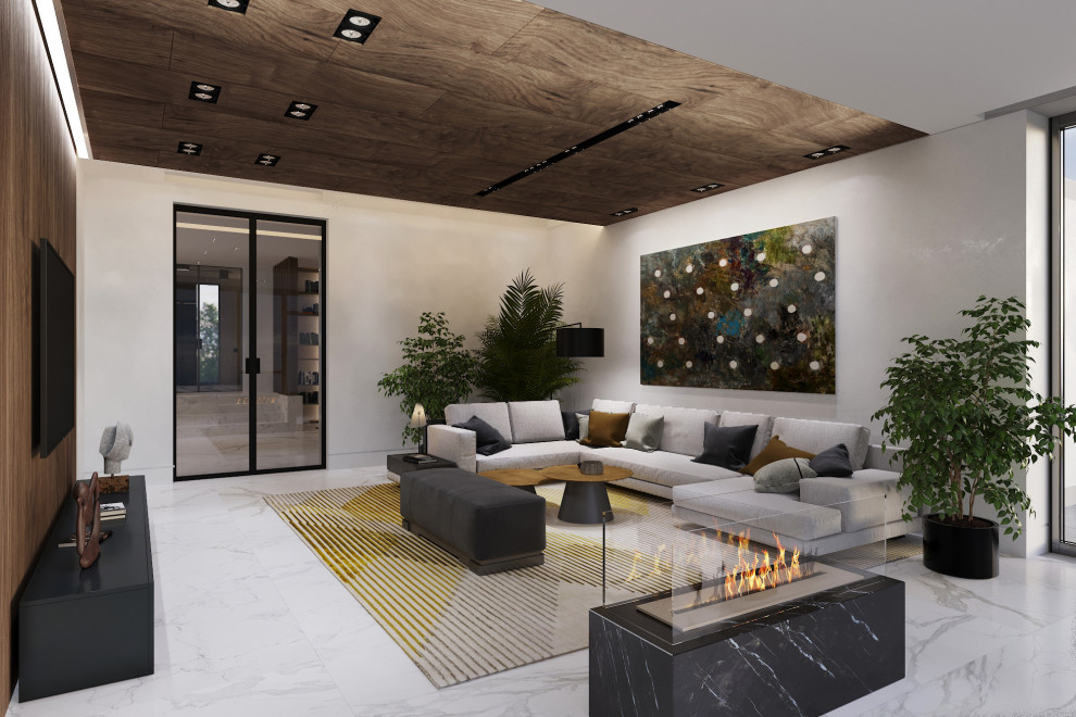 Каминная в современном стиле