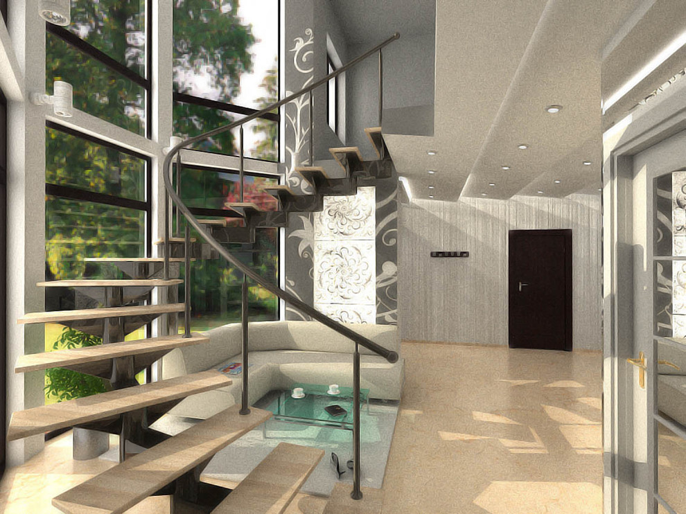 Двухэтажный дом минимализм