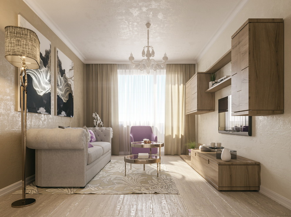Маленькая квартира с лиловыми акцентами