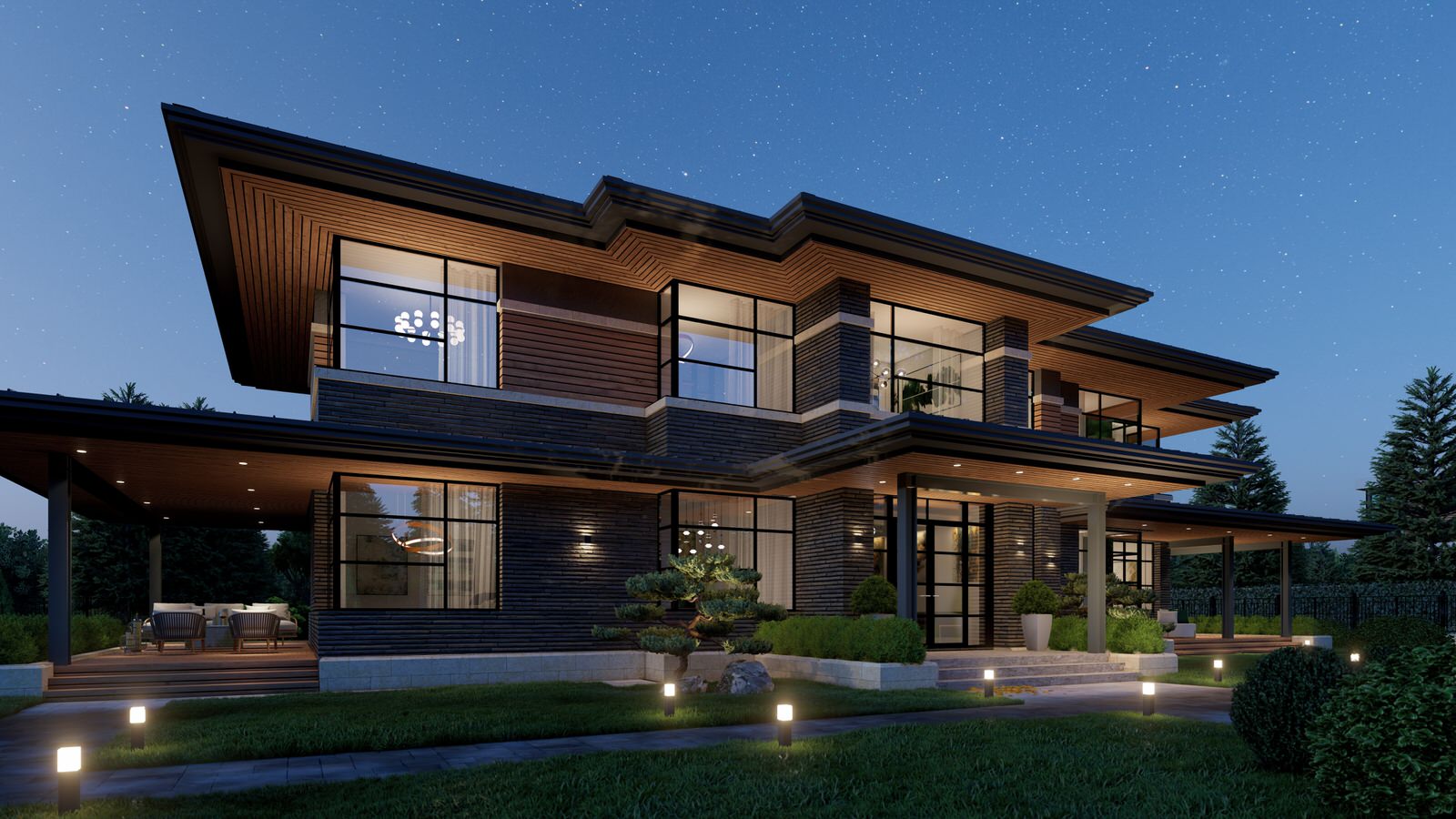 Дом с плоской кровлей в Коломягах