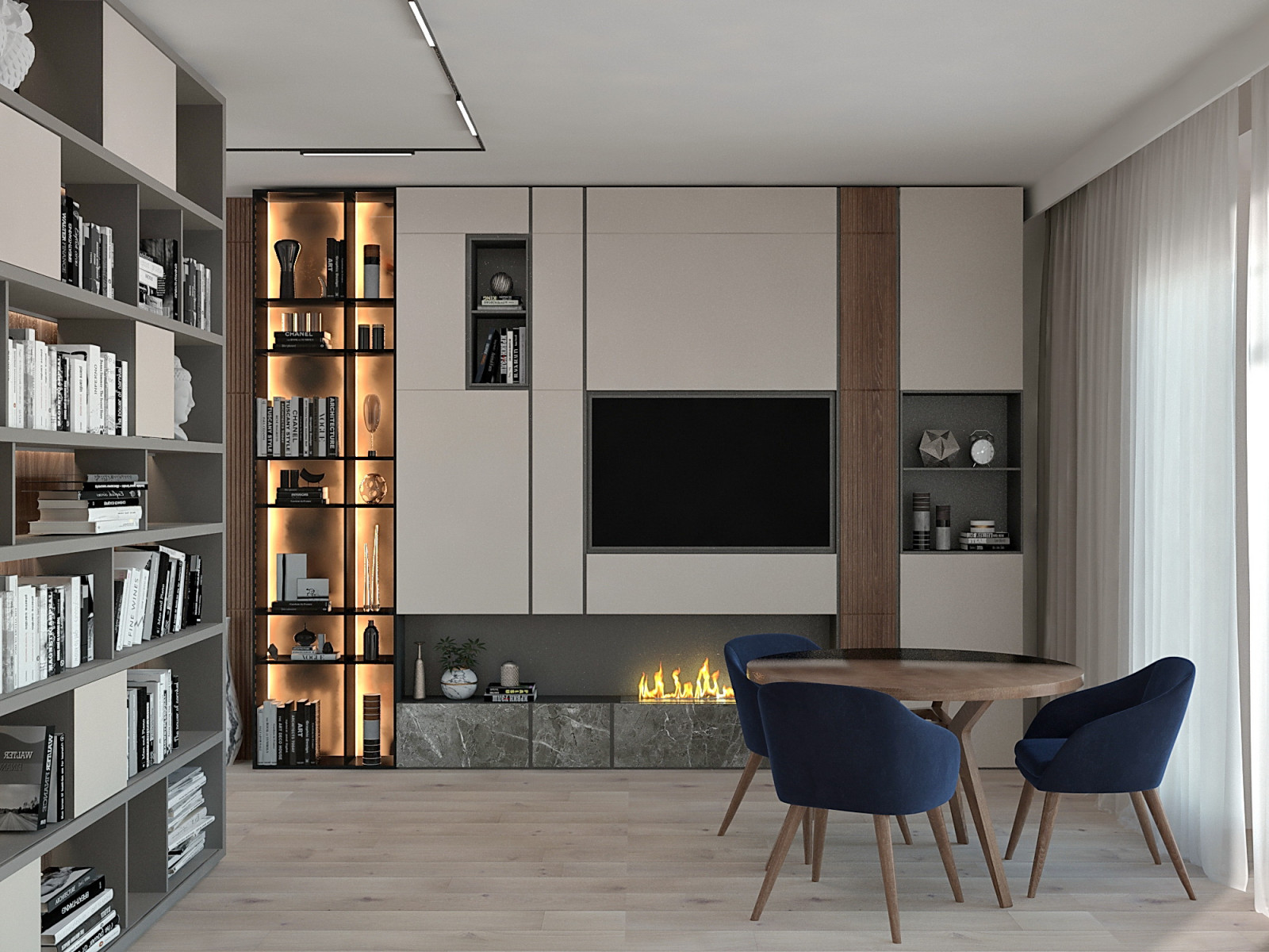 Гостиная. Два варианта цветового решения.