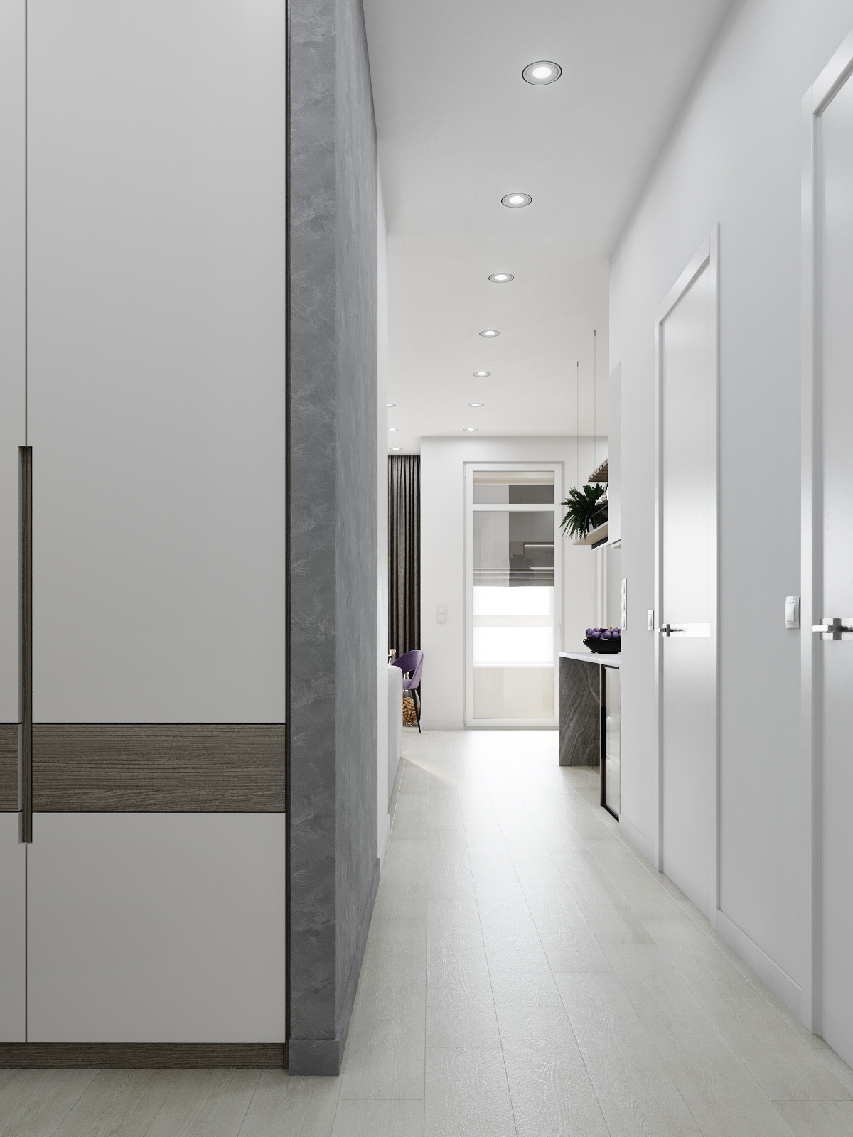 Обложка проекта: Квартира в ЖК «Сити парк», 83 кв.м., монохром